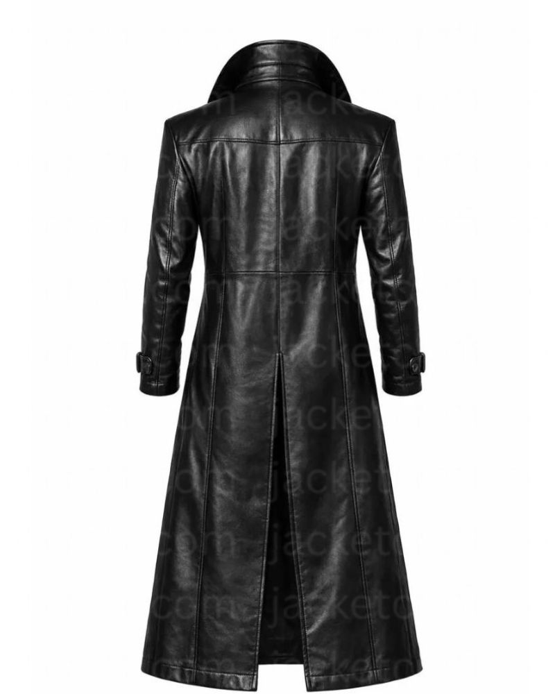 Spider-Noir Leather Trench Coat Cage Cosplay Outfit For Men - Image 2