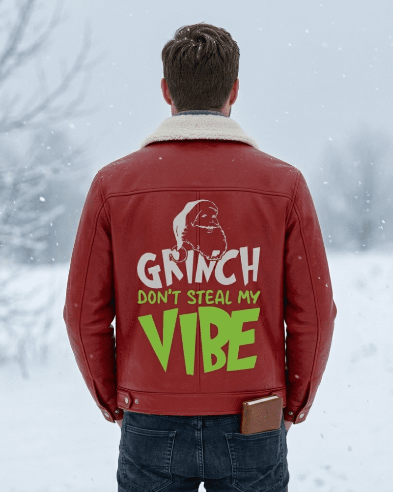 Christmas Party 2026 Gifted Men Red Leather Jacket - Image 4
