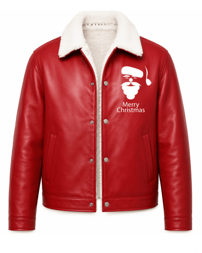 Christmas Party 2026 Gifted Men Red Leather Jacket