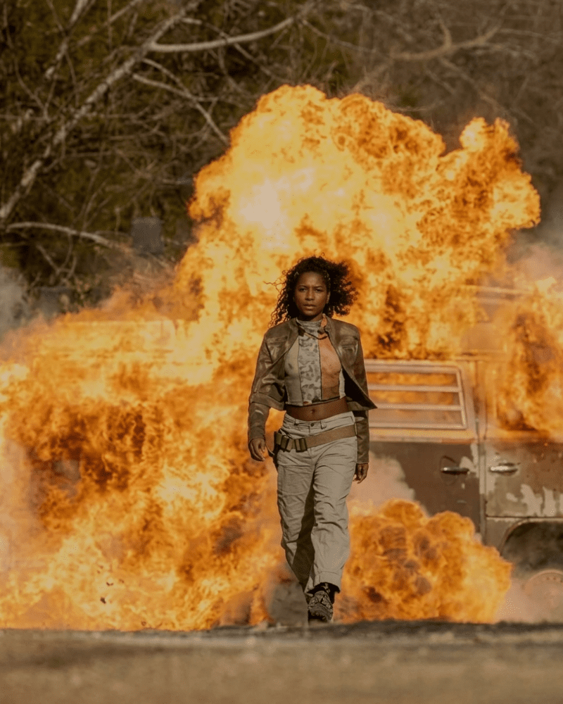 Carlacia Grant (Cleo) Outer Bank S05 Brown Real Leather Jacket - Image 2