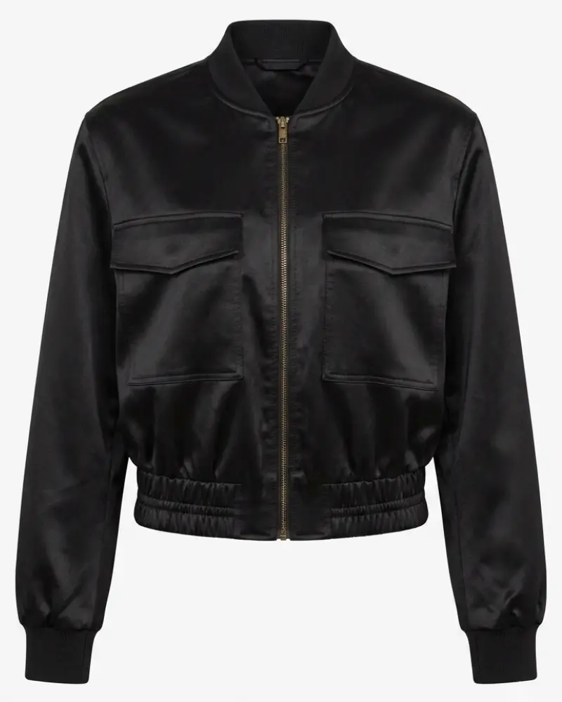 Anna Sawai 2026 How To Rob A Bank Promo Black Satin Jacket