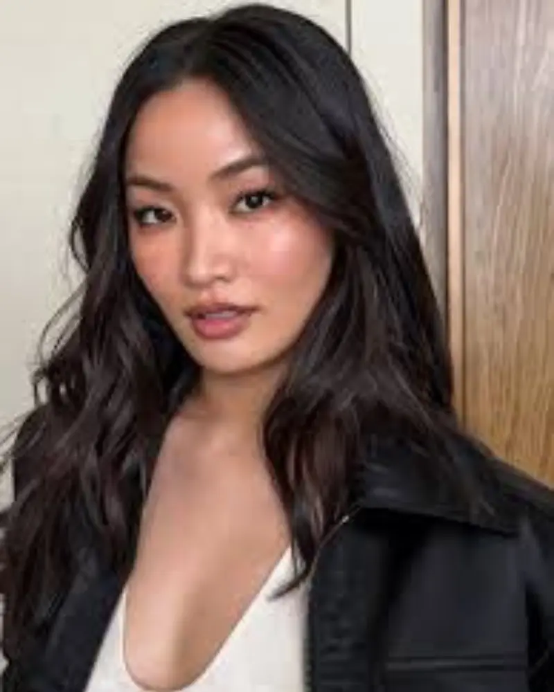 Anna Sawai 2026 How To Rob A Bank Promo Black Satin Jacket - Image 6