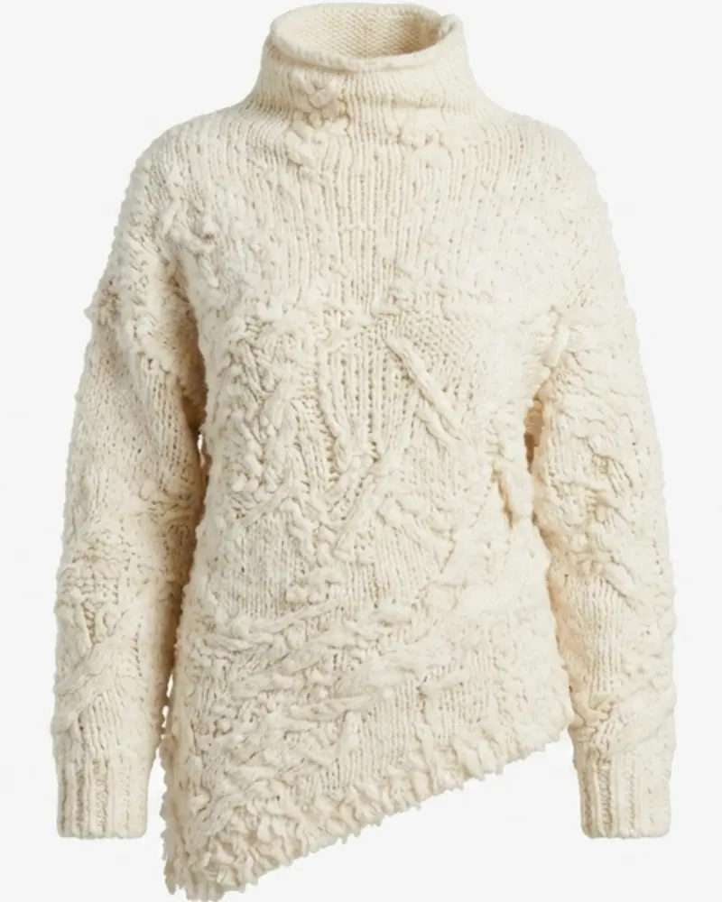 Zoey Deutch Voicemails Of Isabelle Broadcast White Wool Sweater
