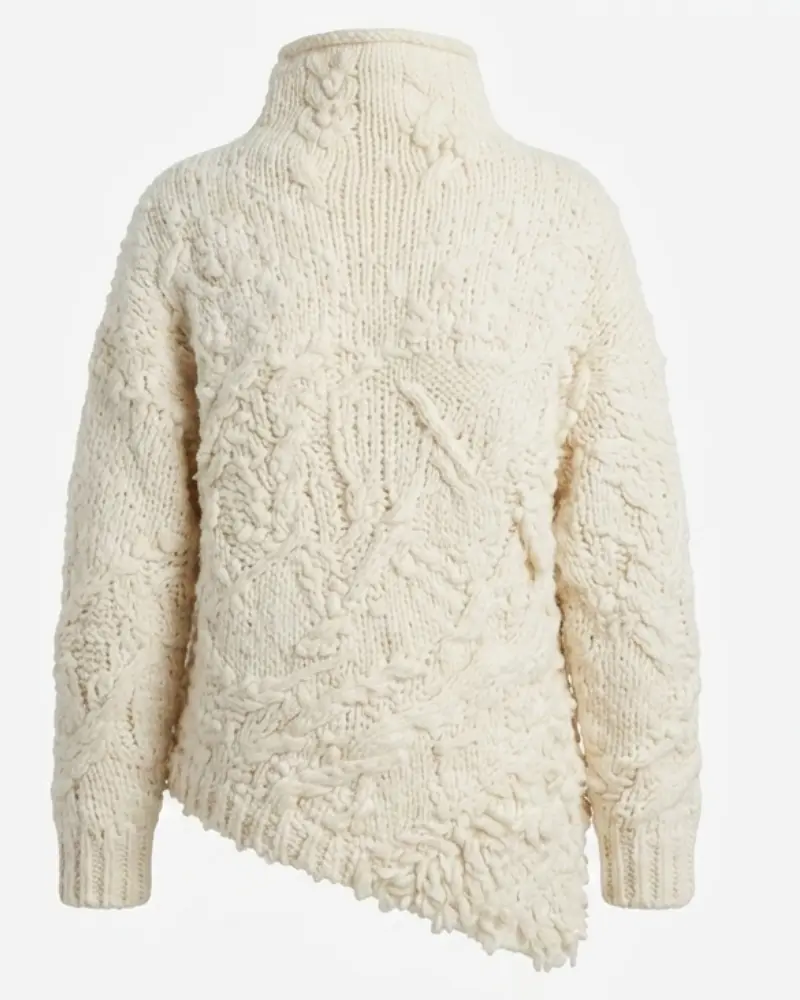 Zoey Deutch Voicemails Of Isabelle Broadcast White Wool Sweater - Image 2