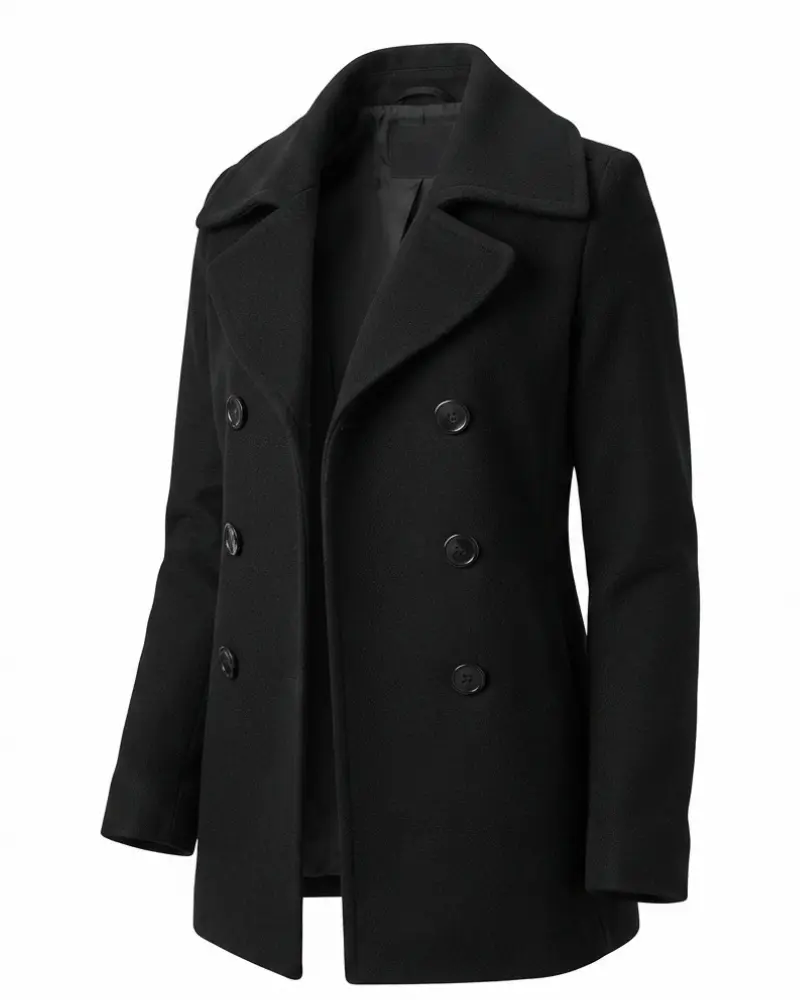 Maria Sten NEAGLEY S01 2026 Jet Black Wool Coat