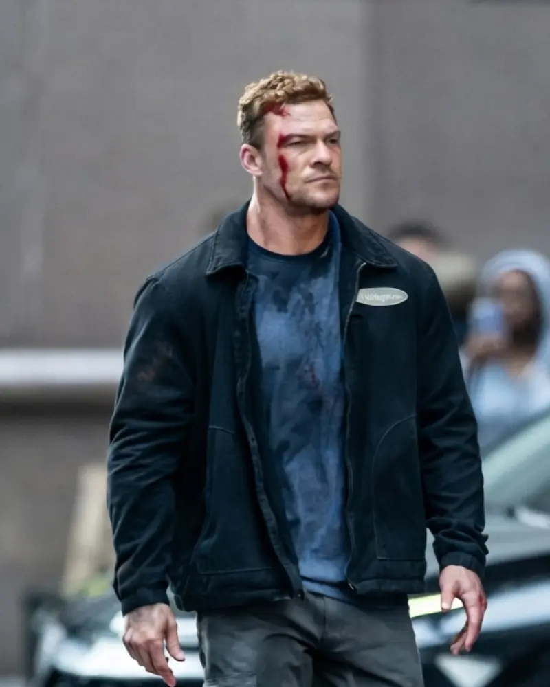 Alan Ritchson (Jack Reacher) Reacher S04 Black Cotton Jacket - Image 2