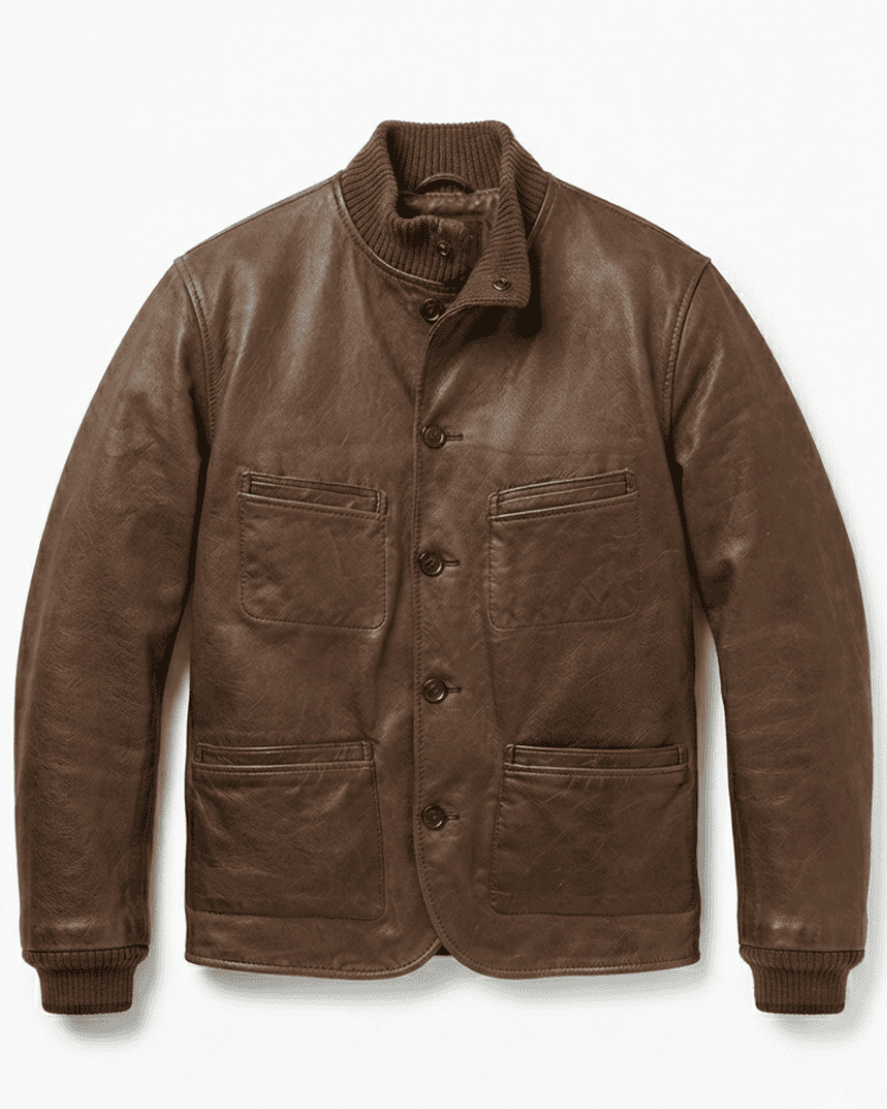 Tom Hardy MobLand S02 2026 Warm Brown Leather Jacket
