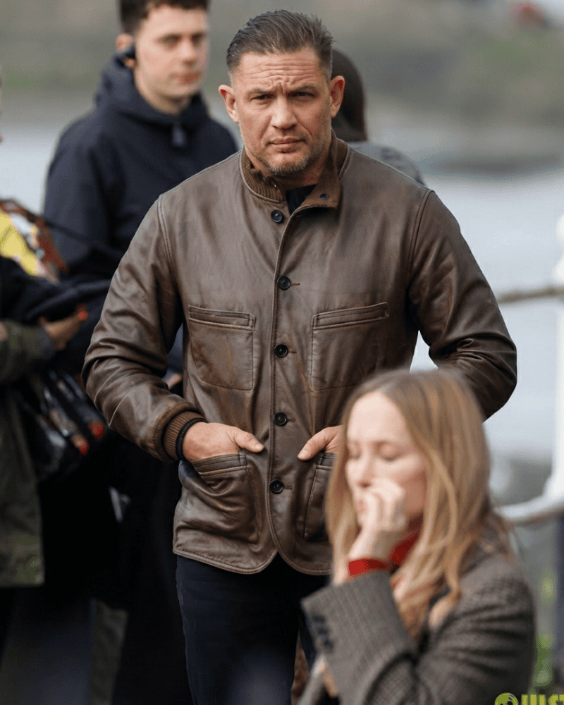 Tom Hardy MobLand S02 2026 Warm Brown Leather Jacket - Image 4