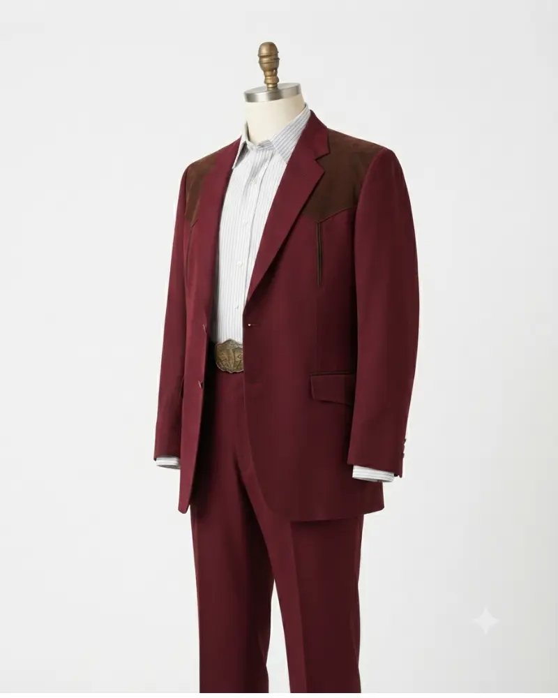 Tom Cruise (Digger Rockwell) Digger 2026 Burgundy Cotton Suit