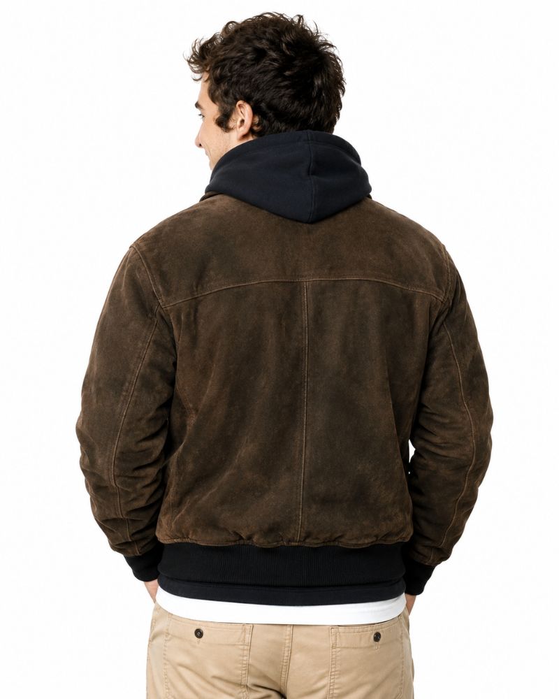 Timothée Chalamet Dune: Part Three CinemaCon 2026 Brown Suede Bomber Jacket - Image 3