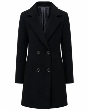 Maja Simonsen (Daisy) War 2026 Series Black Wool Long Coat 