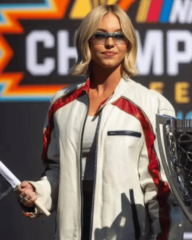 Sydney Sweeney NASCAR Championship 2026 Faux Leather Jacket - Image 2