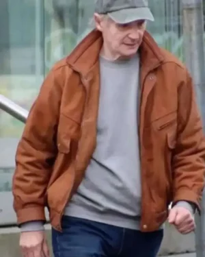 Liam Neeson brown jacket