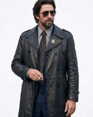 Motor City Pablo Schreiber Leather Trench Coat