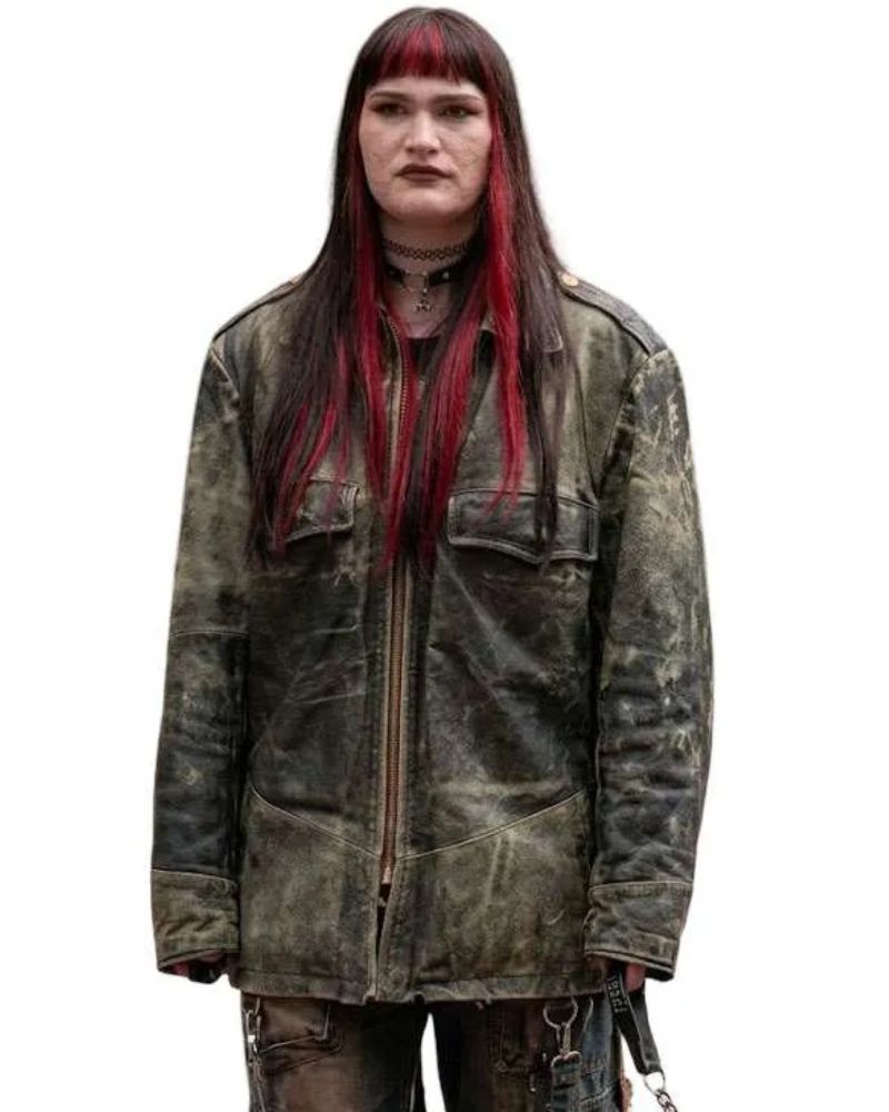 Roommates 2026 Ivy Wolk Distressed Leather Jacket