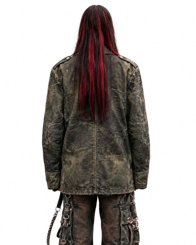 Roommates 2026 Ivy Wolk Distressed Leather Jacket - Image 2