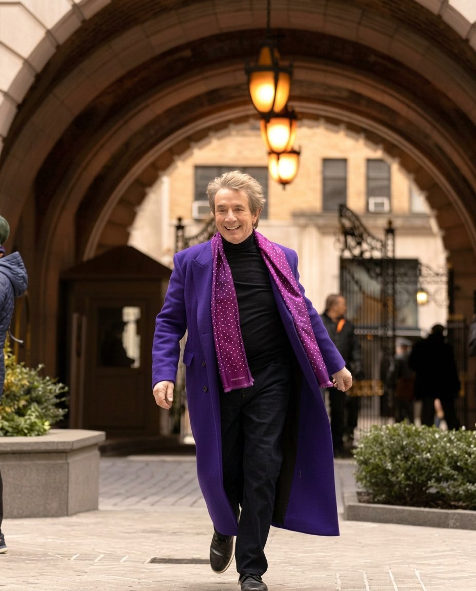 Oliver Putnam (Martin Short) Only Murders In The Building S06 Purple Wool Coat
