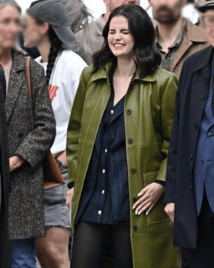 Mable Mora (Selena Gomes) Only Murders in the Building S06 Olive Long Leather Coat