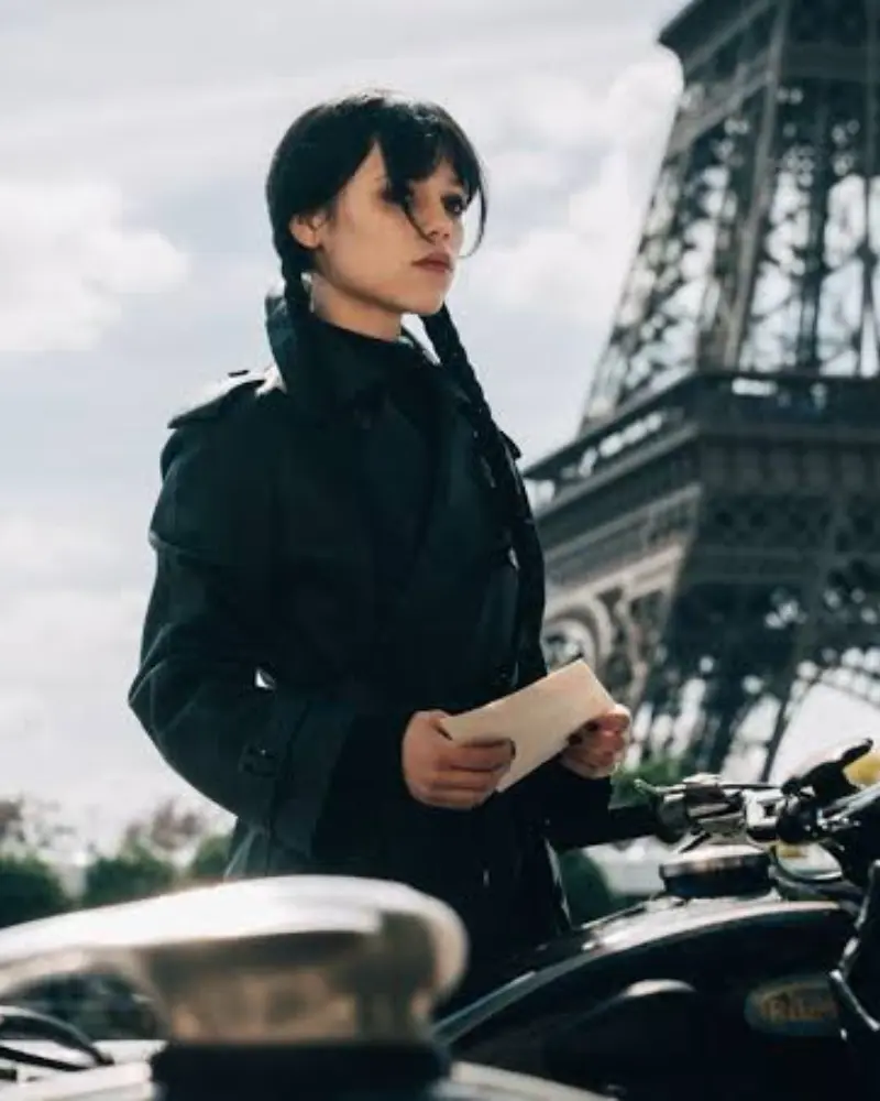 Wednesday Season 3 Black Leather Coat - Image 5